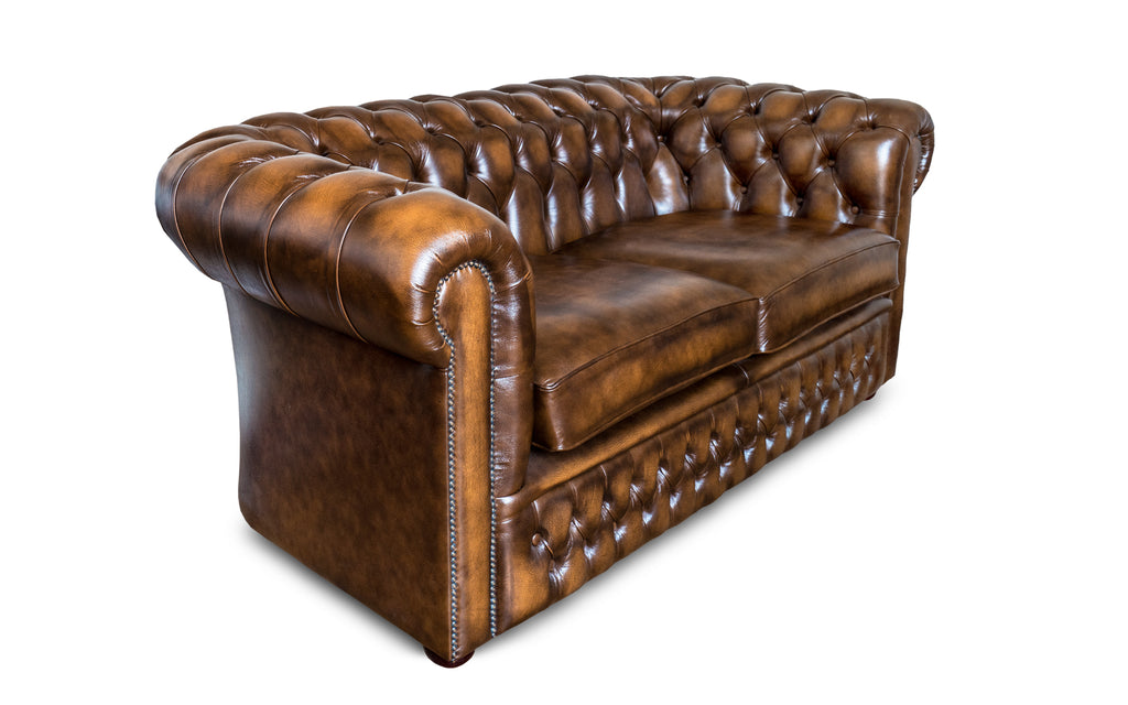 Antique tan top chesterfield sofa