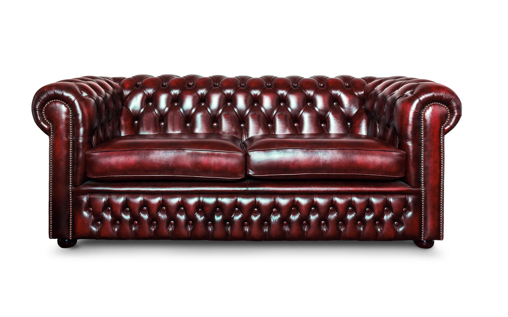 Sterling    3 seater Chesterfield in Red Antique leather
