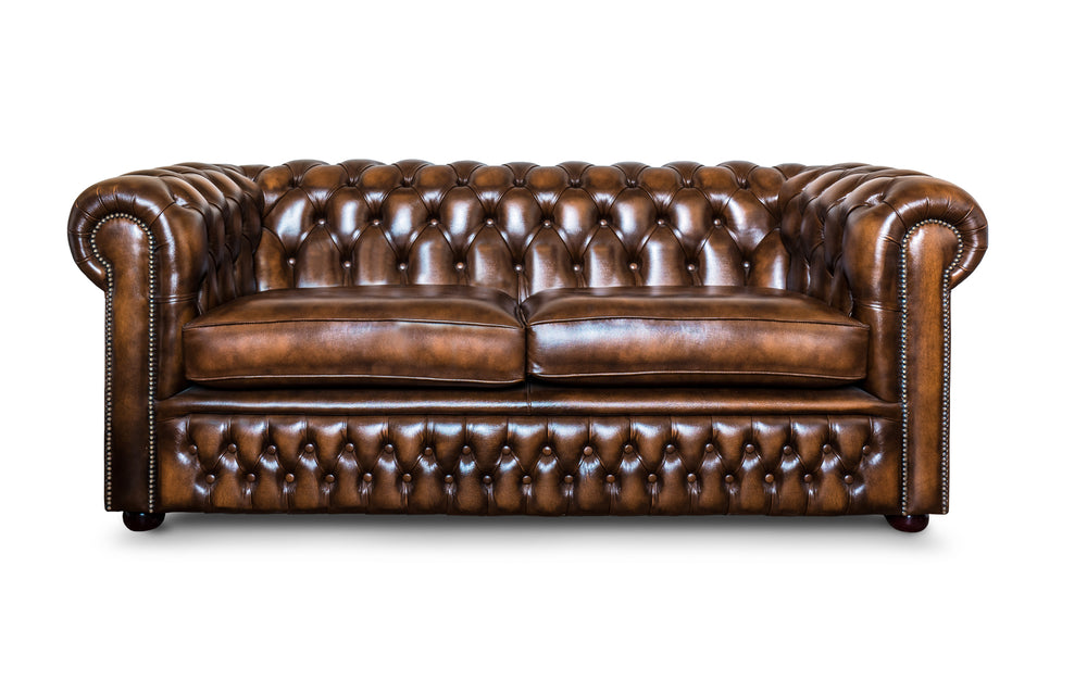 Sterling    3 seater Chesterfield in Tan Antique leather
