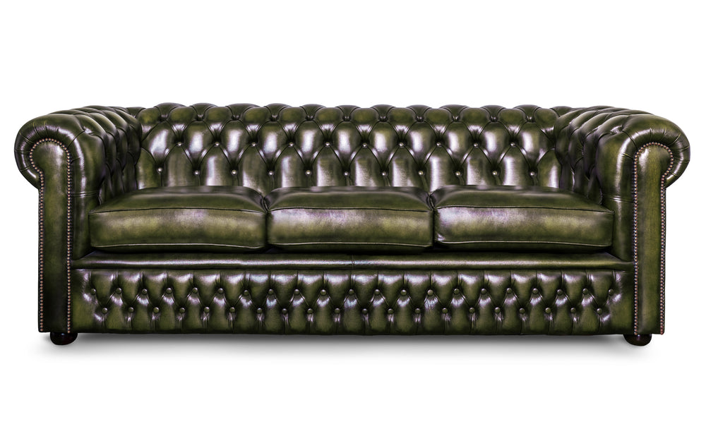 Sterling    4 seater Chesterfield in Green Antique leather
