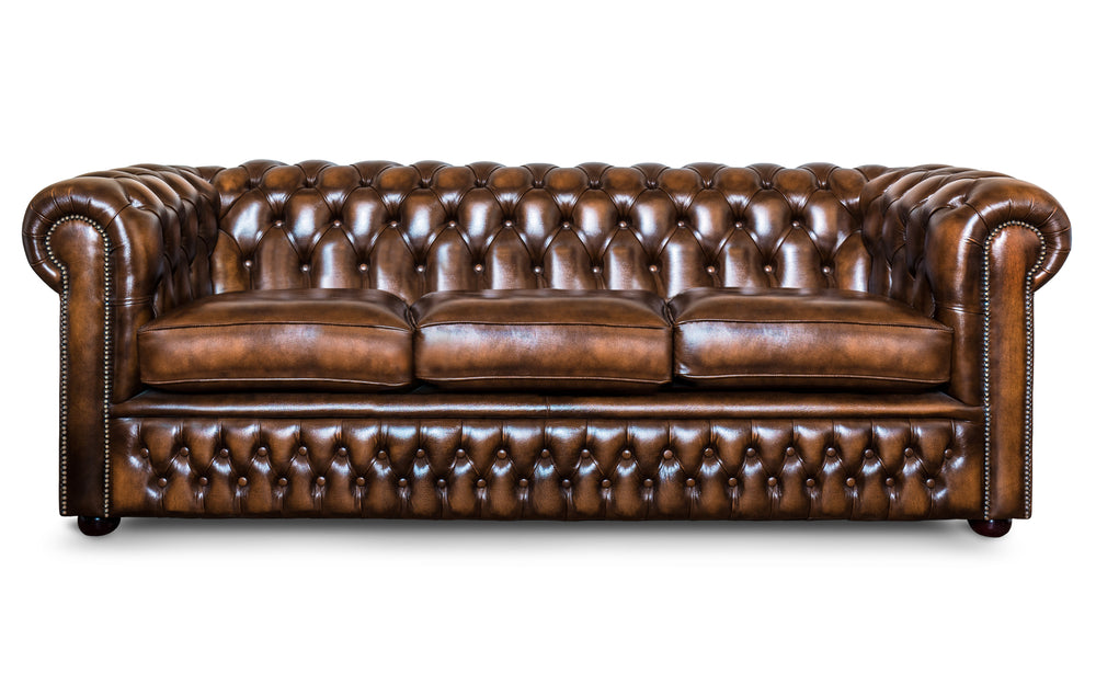Sterling    4 seater Chesterfield in Tan Antique leather
