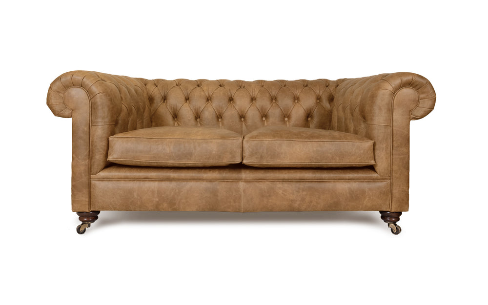 Bertie    2 seater Chesterfield in Honey Vintage leather
