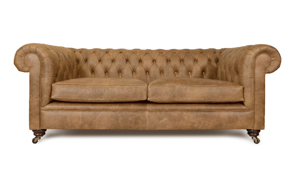 Bertie    3 seater Chesterfield in Honey Vintage leather
