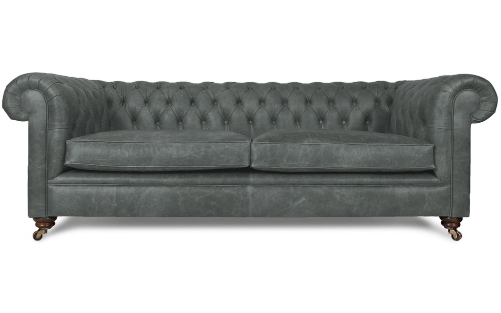 Bertie    4 seater Chesterfield in Grey Vintage leather
