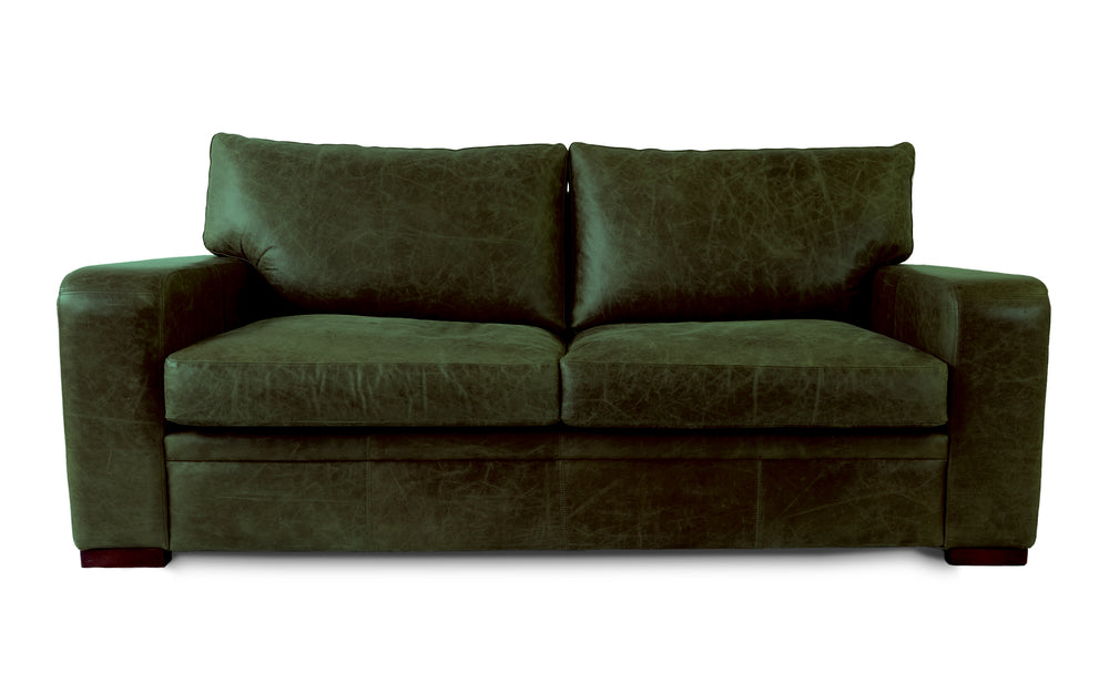 Spike    3 seater Sofa in Green Vintage leather

