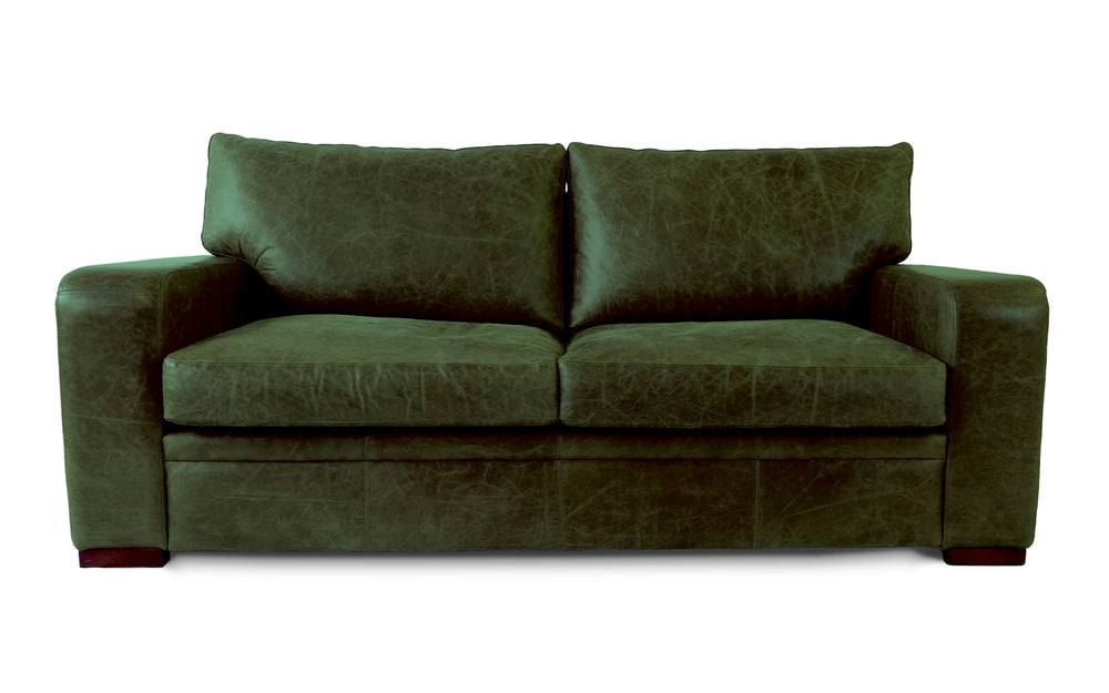 Spike    4 seater Sofa in Green Vintage leather
