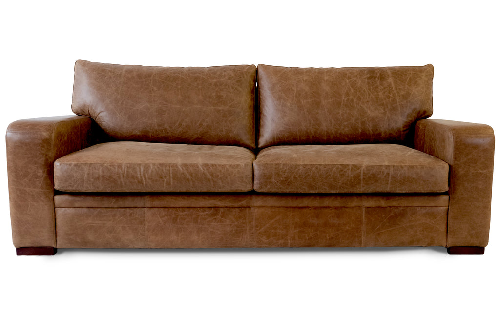 Five seater store leather sofa
