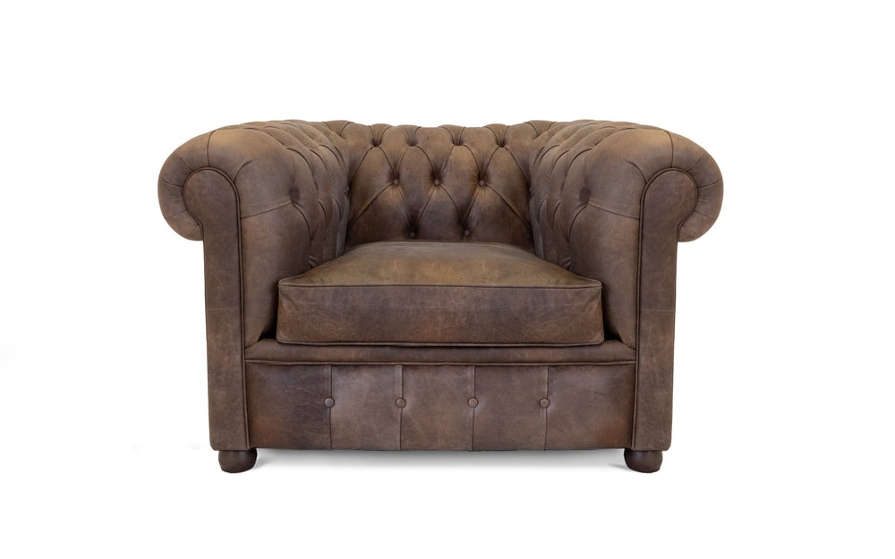 Flossie    Chesterfield Chair in Dark brown Vintage leather
