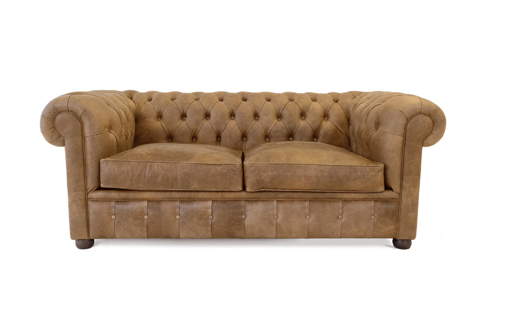 Flossie    3 seater Chesterfield in Honey Vintage leather
