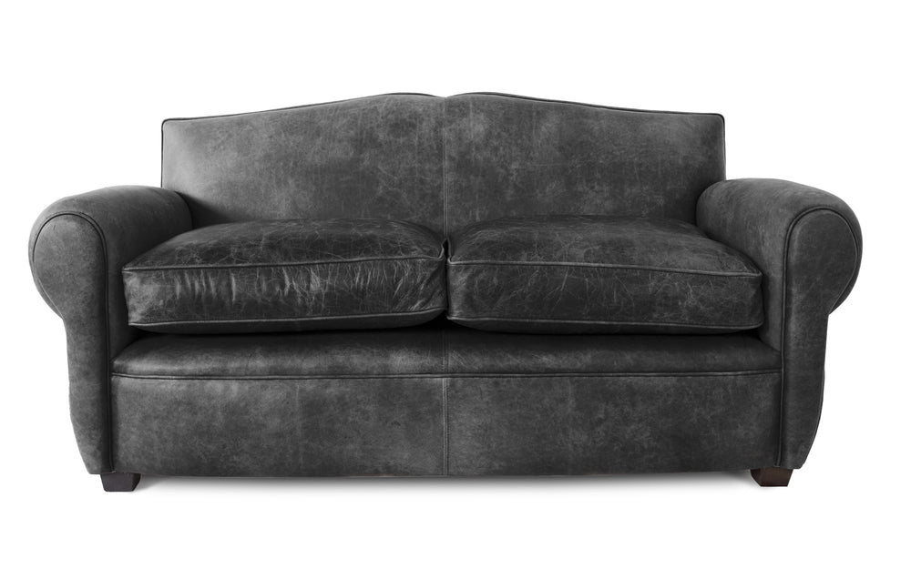 Polly    2 seater small Sofa in Black Vintage leather
