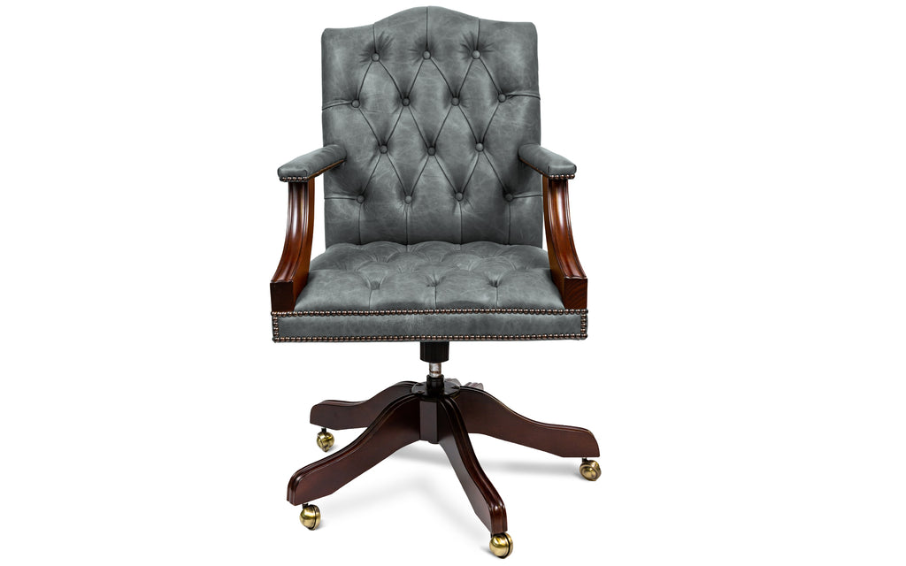 Grey chesterfield best sale office chair