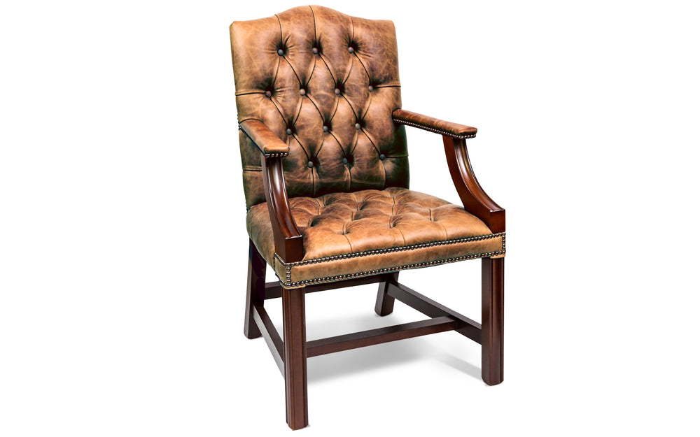 Blanche   gainsborough desk chair in Dark brown Vintage leather
