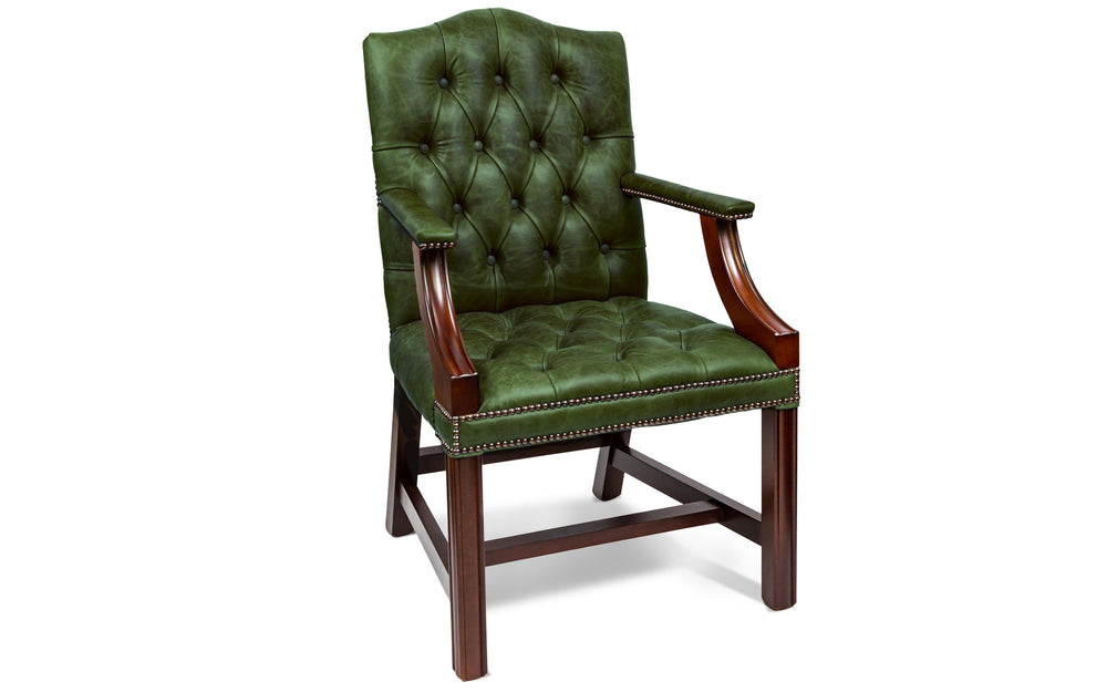 Blanche   gainsborough desk chair in Green Vintage leather
