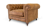 Monty Rustic Leather Chesterfield