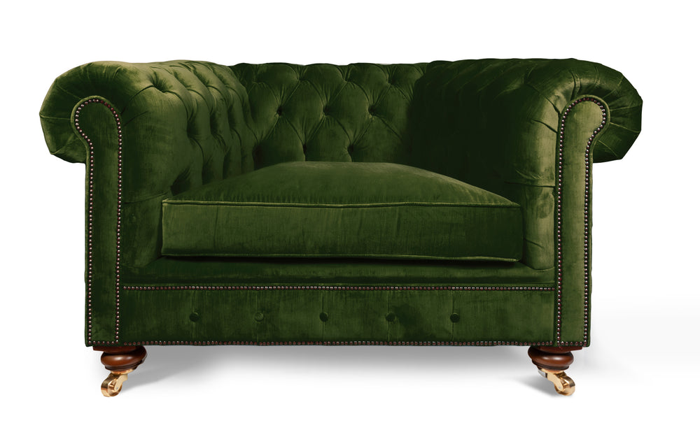 Green velvet chesterfield sale chair