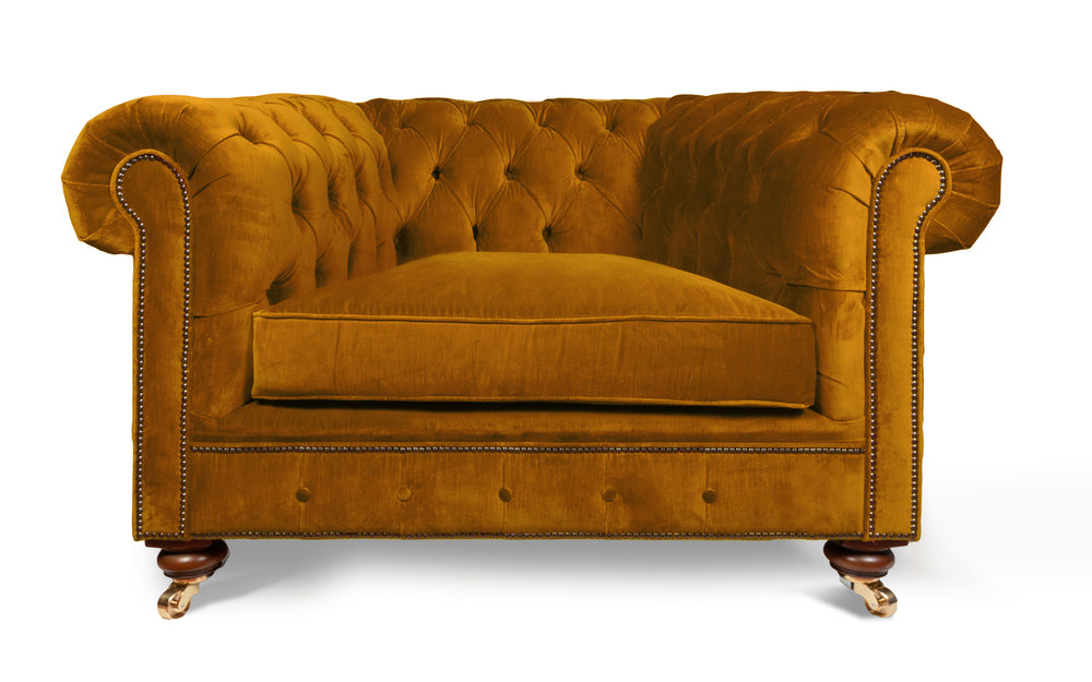 Monty 100% cotton   1 seater Chesterfield in Honey 
