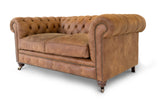 Monty Rustic Leather Chesterfield