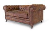 Monty Rustic Leather Chesterfield