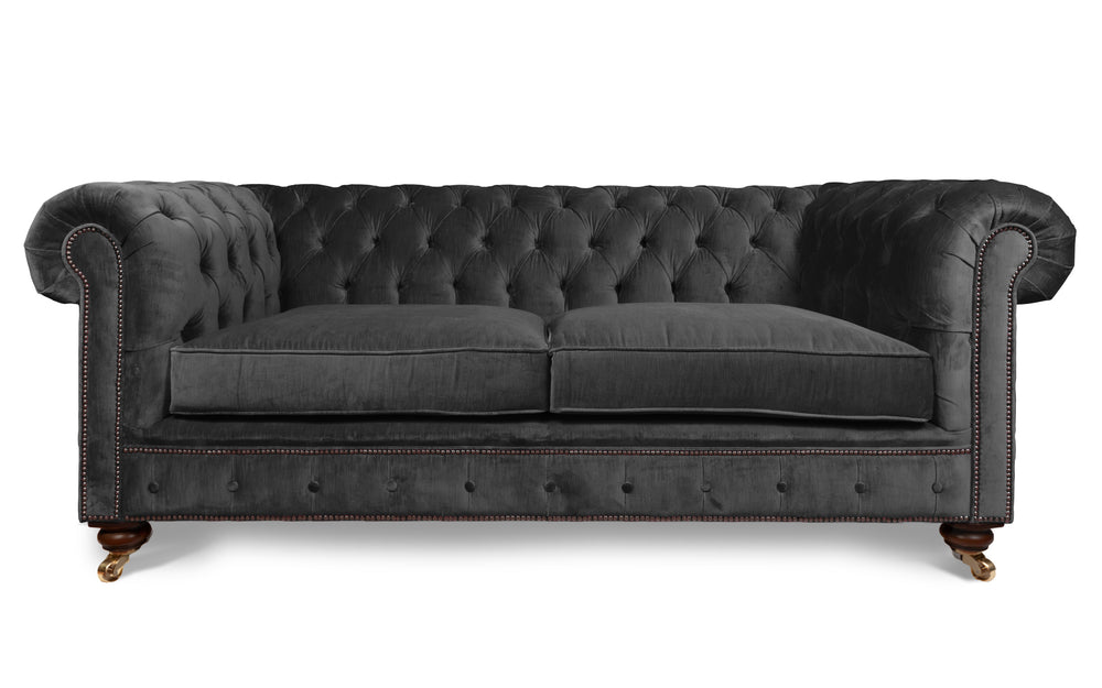Monty 100% cotton   2 seater Chesterfield in Grey 
