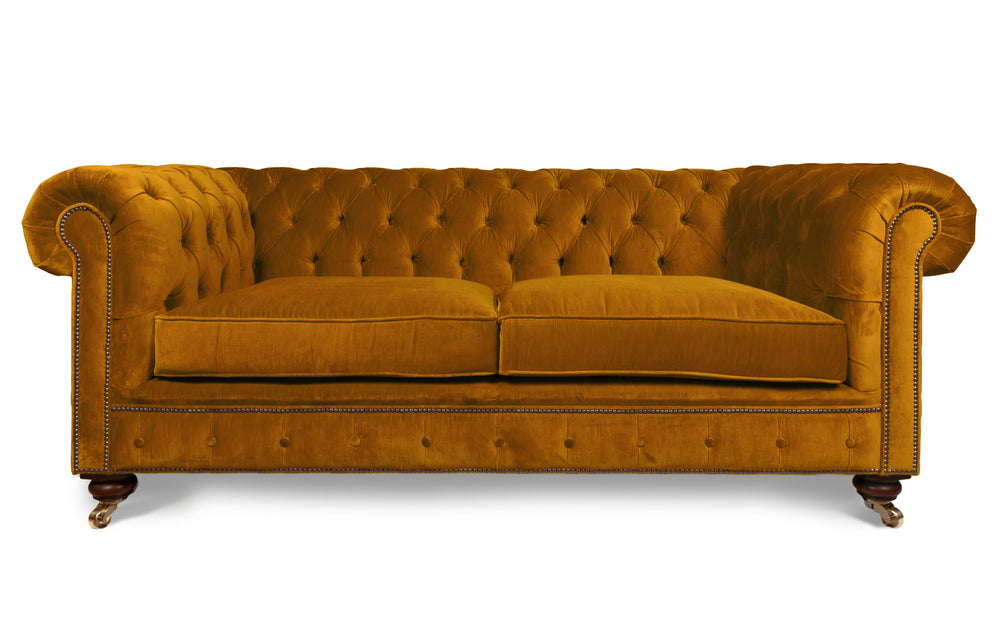 Monty 100% cotton   2 seater Chesterfield in Honey 
