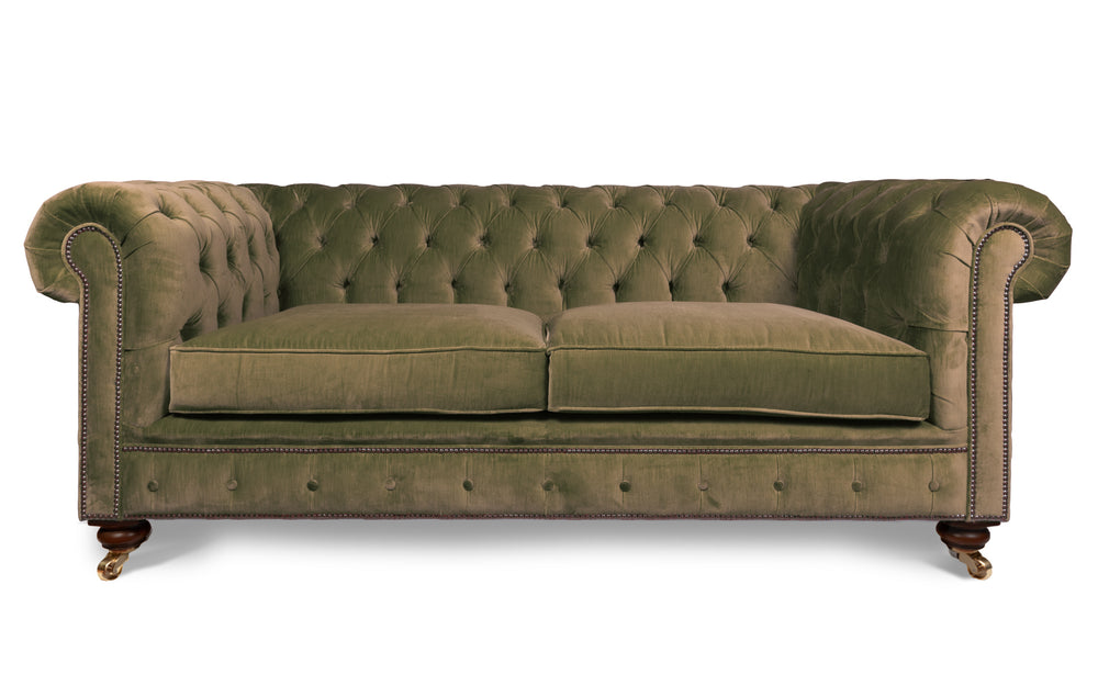 Monty 100% cotton   2 seater Chesterfield in Sage 
