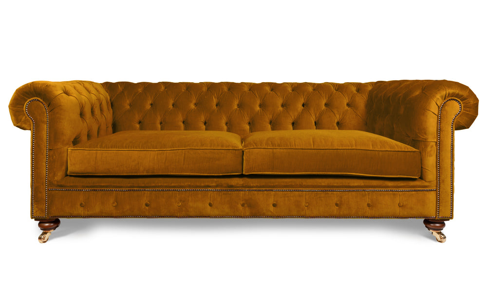 Monty 100% cotton   3 seater Chesterfield in Honey 
