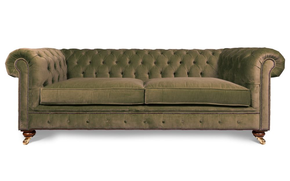 Monty 100% cotton   3 seater Chesterfield in Sage 
