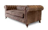 3 Seater Monty in Vintage Dark Brown Leather