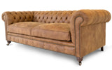 Monty Rustic Leather Chesterfield