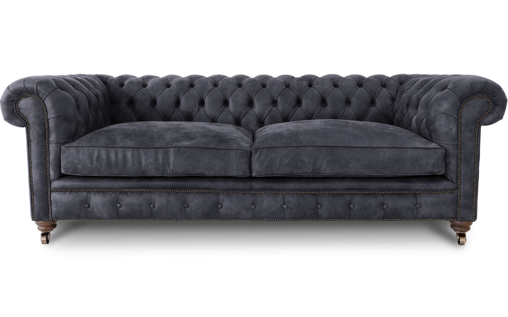 Monty    4 seater Chesterfield in Onyx Rustic leather
