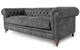 Monty Rustic Leather Chesterfield