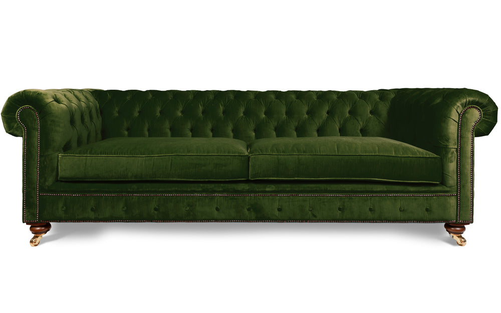 Monty 100% cotton   4 seater Chesterfield in Green 
