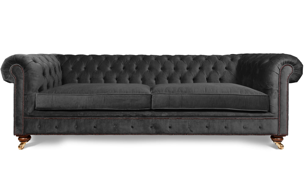 Monty 100% cotton   4 seater Chesterfield in Grey 
