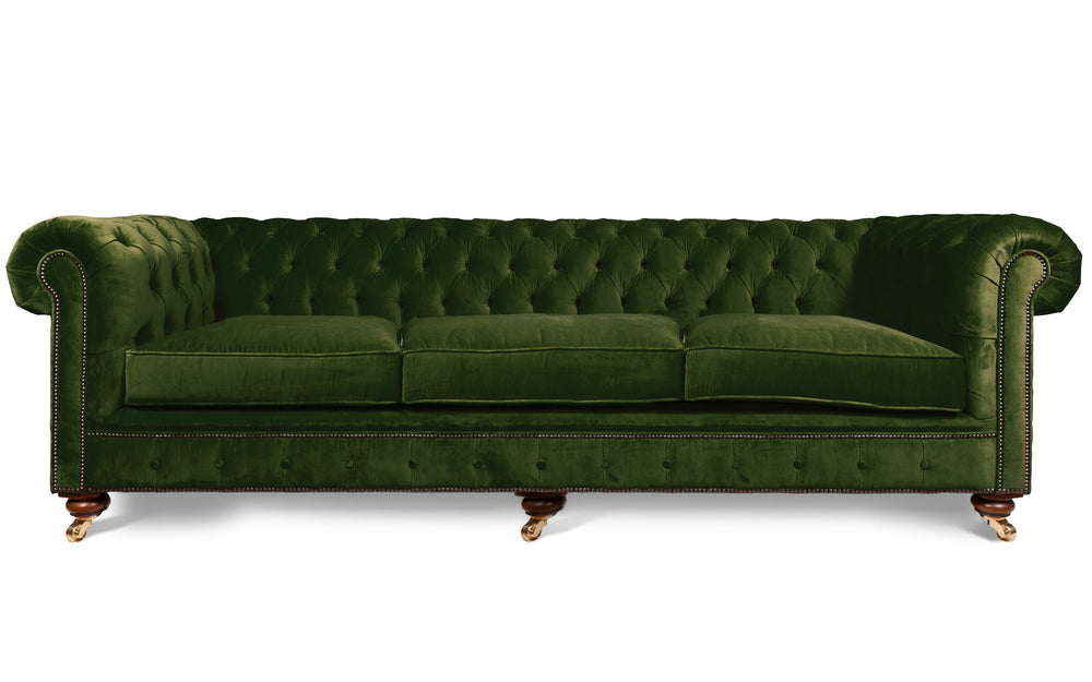 Monty 100% cotton   5 seater Chesterfield in Green 
