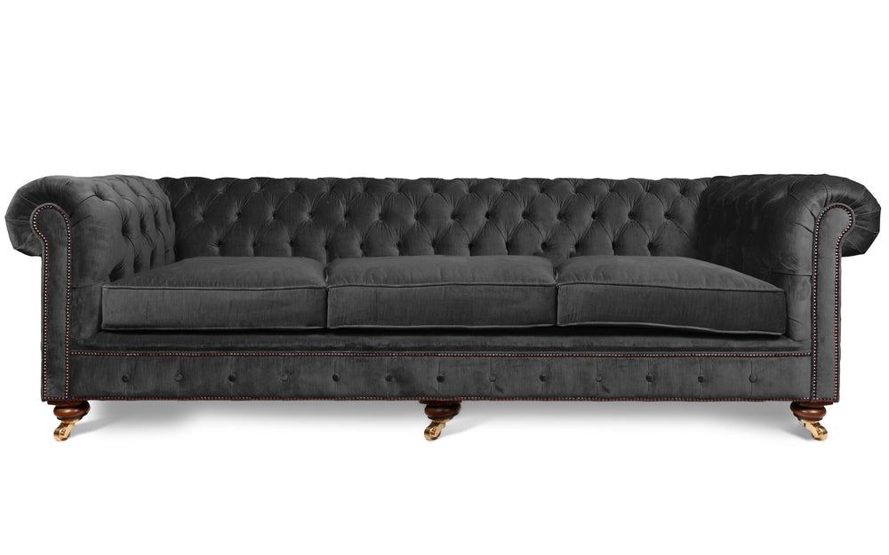 Monty 100% cotton   5 seater Chesterfield in Grey 
