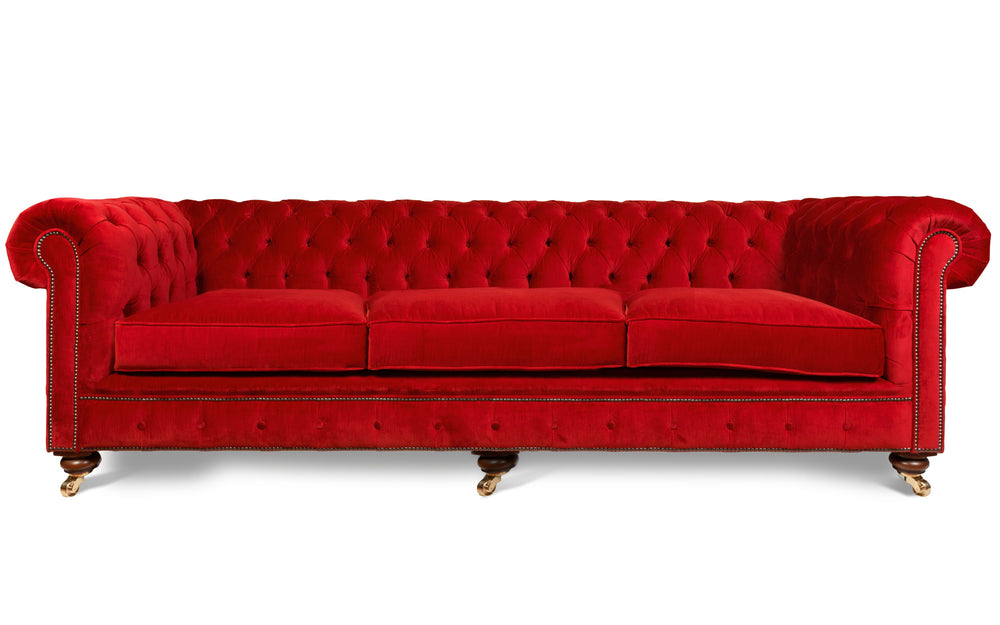 Monty 100% cotton   5 seater Chesterfield in Ruby red 
