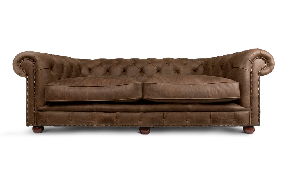 Oakley    3 seater Chesterfield in Dark brown Vintage leather
