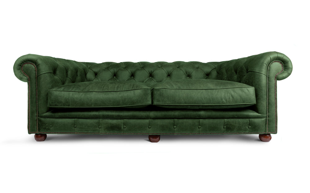 Oakley    3 seater Chesterfield in Green Vintage leather
