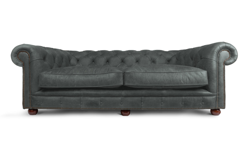 Oakley    3 seater Chesterfield in Grey Vintage leather

