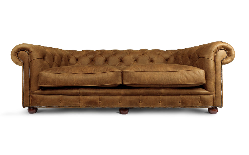 Oakley    3 seater Chesterfield in Honey Vintage leather
