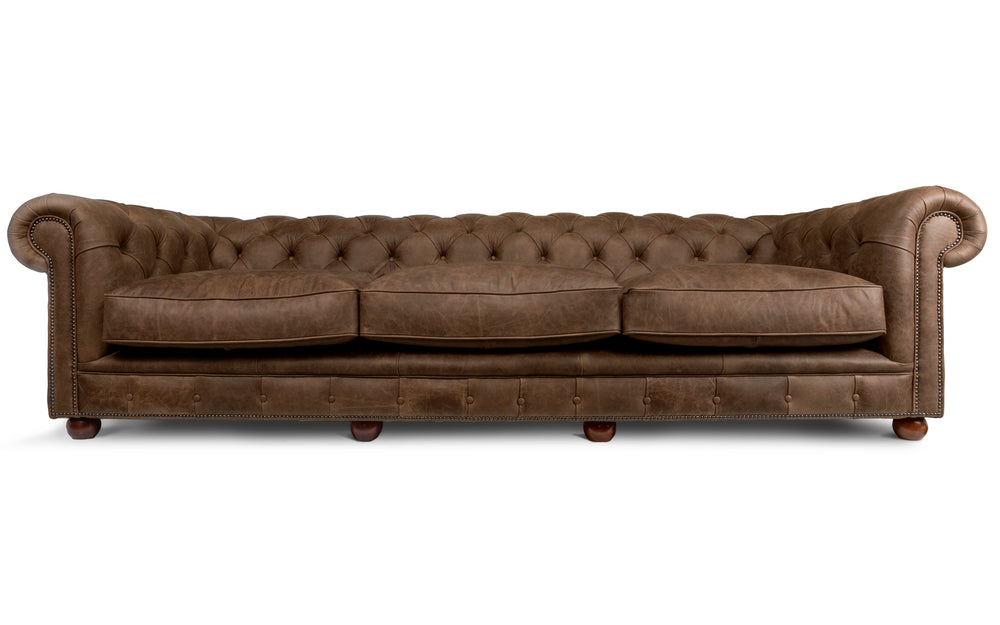 Oakley    4 seater Chesterfield in Dark brown Vintage leather
