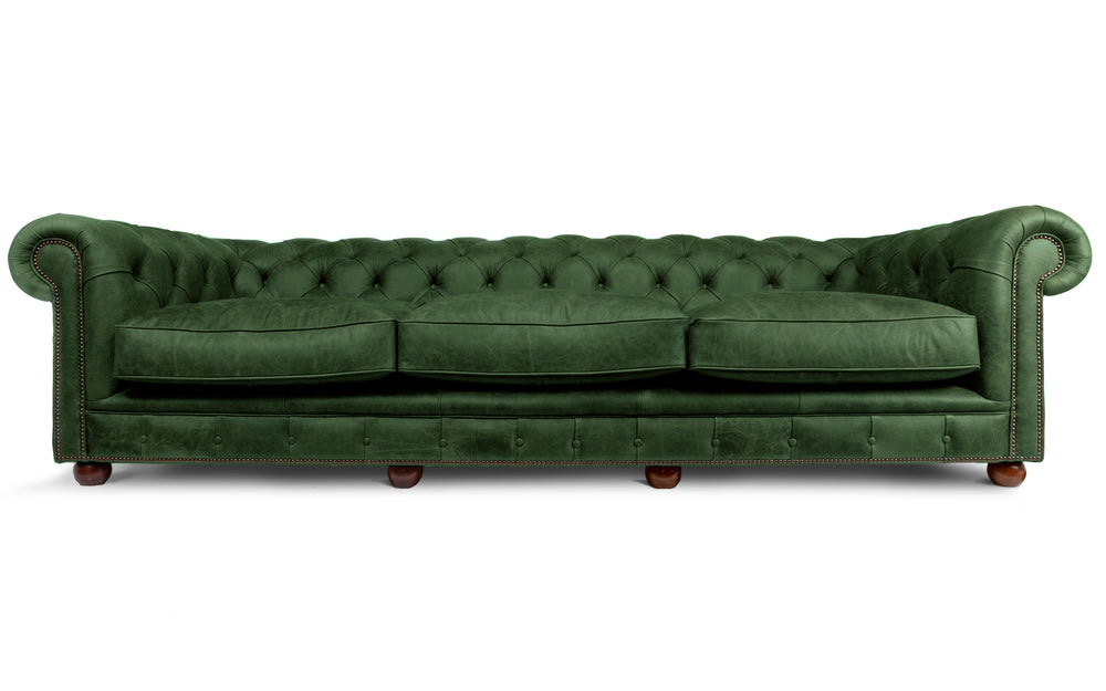 Oakley    4 seater Chesterfield in Green Vintage leather
