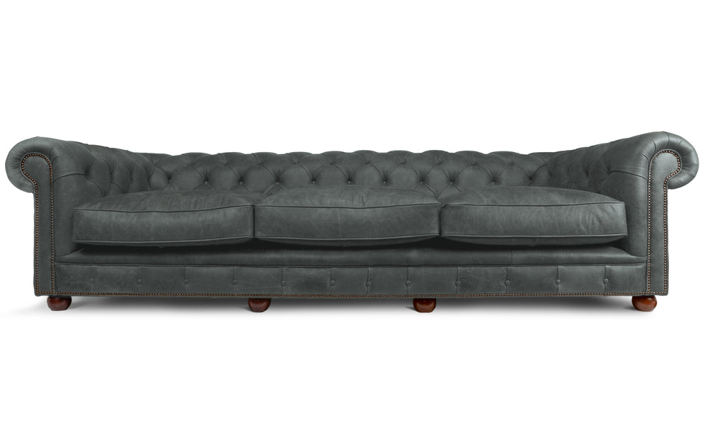Oakley    4 seater Chesterfield in Grey Vintage leather
