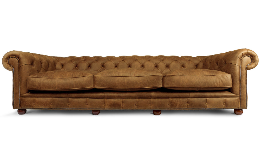 Oakley    4 seater Chesterfield in Honey Vintage leather

