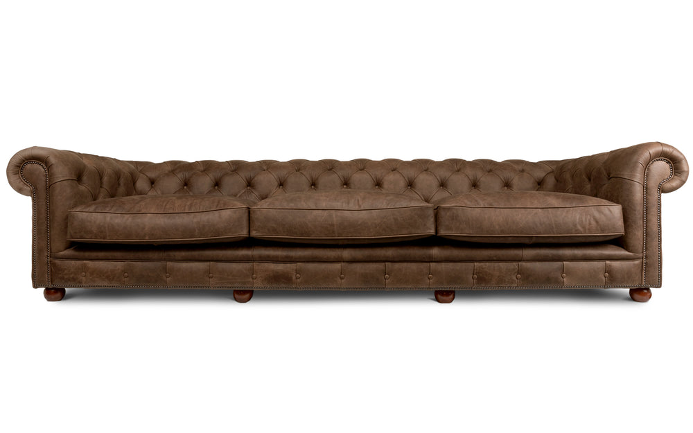Oakley    6 seater Chesterfield in Dark brown Vintage leather

