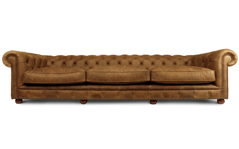 Oakley    6 seater Chesterfield in Honey Vintage leather
