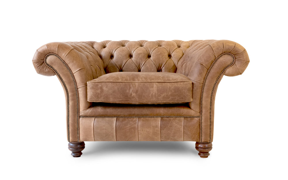 Florence    Snuggler Chesterfield in Honey Vintage leather
