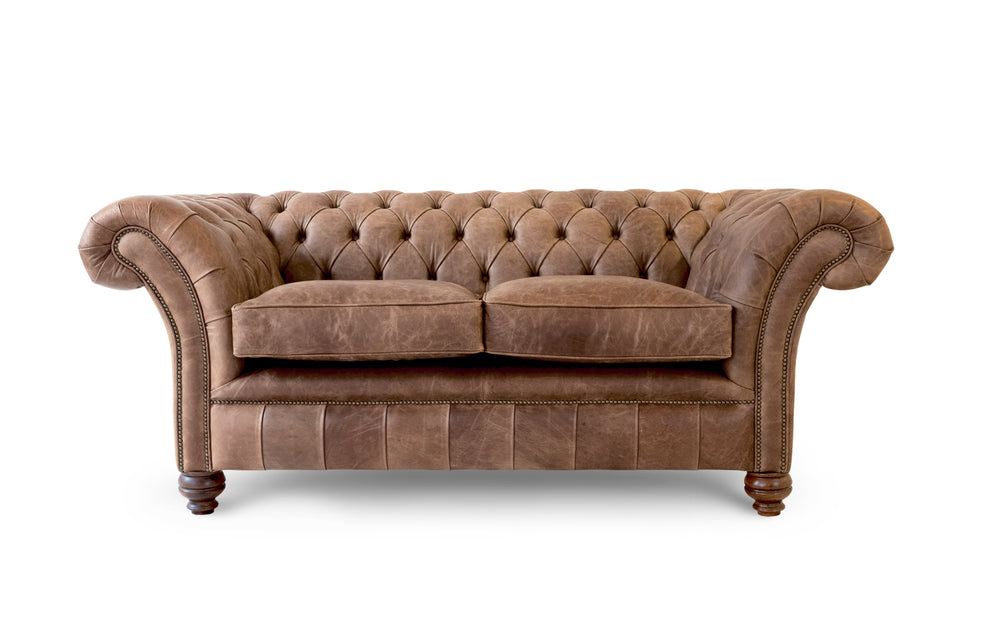 Florence    2 seater Chesterfield in Dark brown Vintage leather
