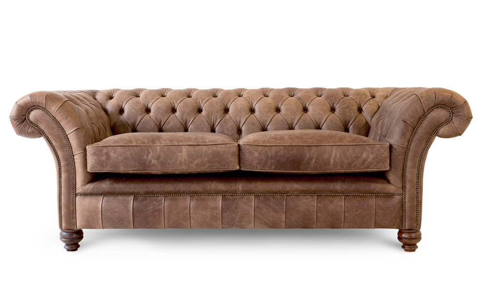 Florence    4 seater Chesterfield in Dark brown Vintage leather
