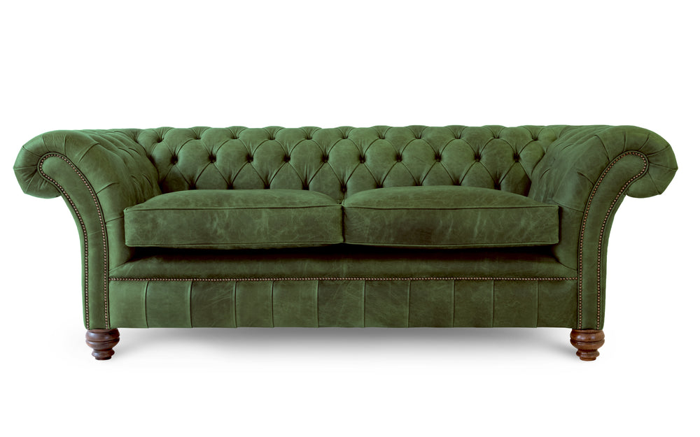 Florence    4 seater Chesterfield in Green Vintage leather
